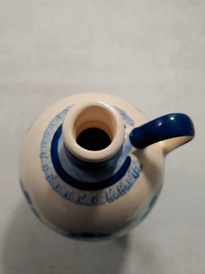 Kanne Krug Vase blau weiß Vintage Deko H ca. 25 cm in Schleiz