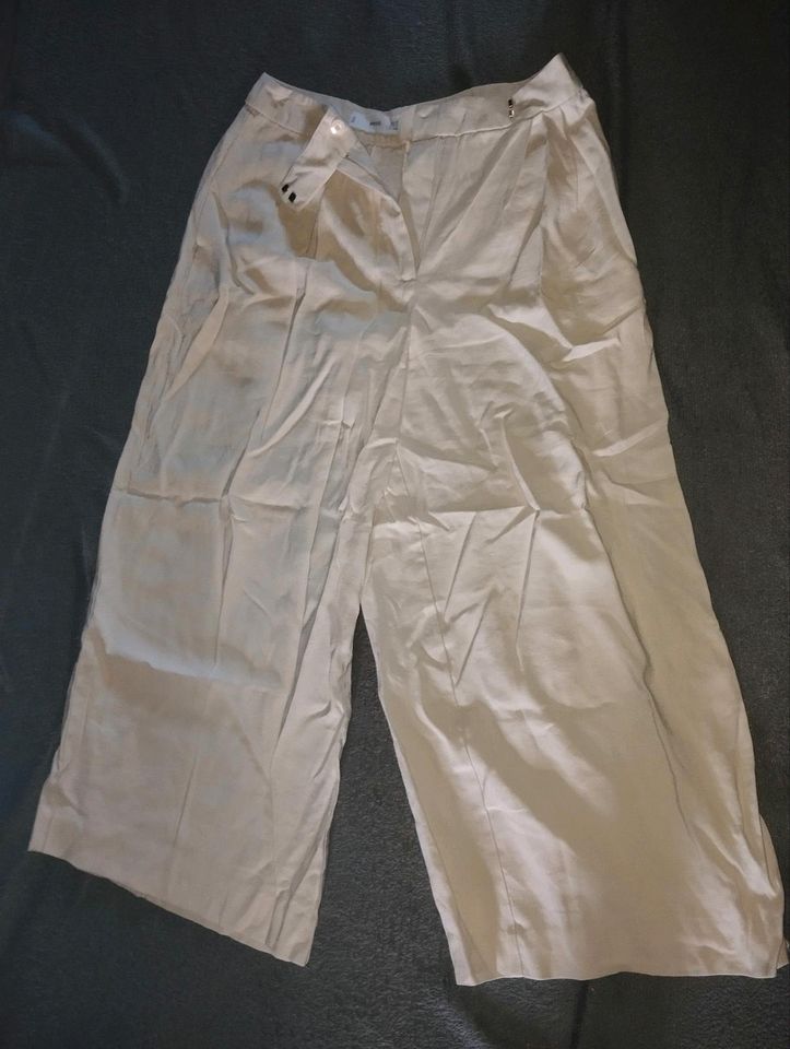 Mango Hose weit beige 7/8 in Westerrönfeld