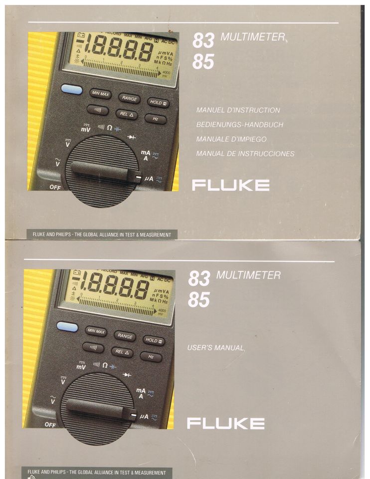 Fluke 83 85 MultiMeter NUR HANDBÜCHER in Wedel