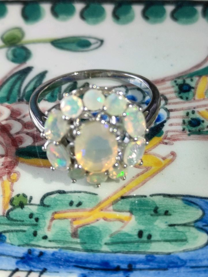 925er Silber Ring mit Voll Opal in Hameln