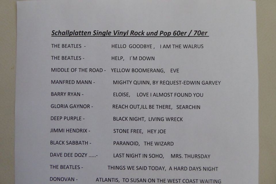 20 Schallplatten Single Vinyl, Rock und Pop der 60er / 70er in Ludwigsburg