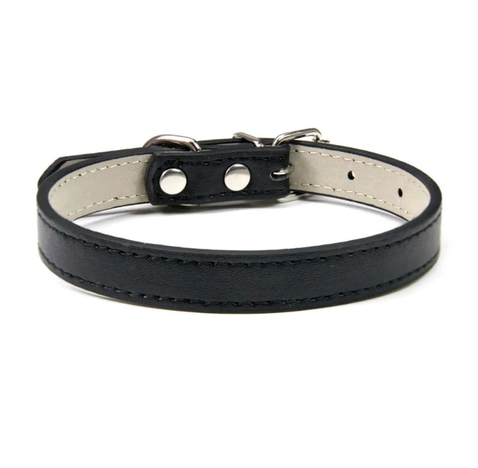 Lederhalsband neu Katze/Welpe XS 20-28cm weich verstellb. schwarz in Schwedt (Oder)