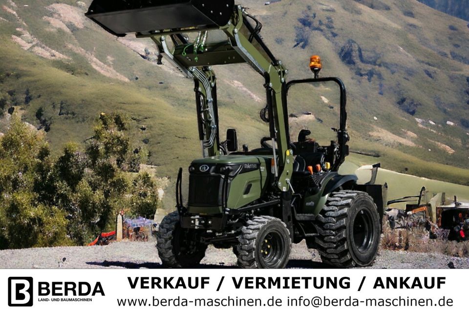 ✅ 263 Startrac Traktor NEU mit Frontlader inkl. Schaufel NATO GRÜN Mitsubishi Motor Kleintraktor Schlepper Frontlader Hoflader Radlader Frontlader✅ in Neu Wulmstorf