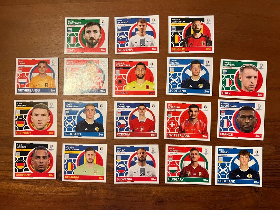 EM 24 TOPPS Sticker diverse Doppelte in Monheim am Rhein