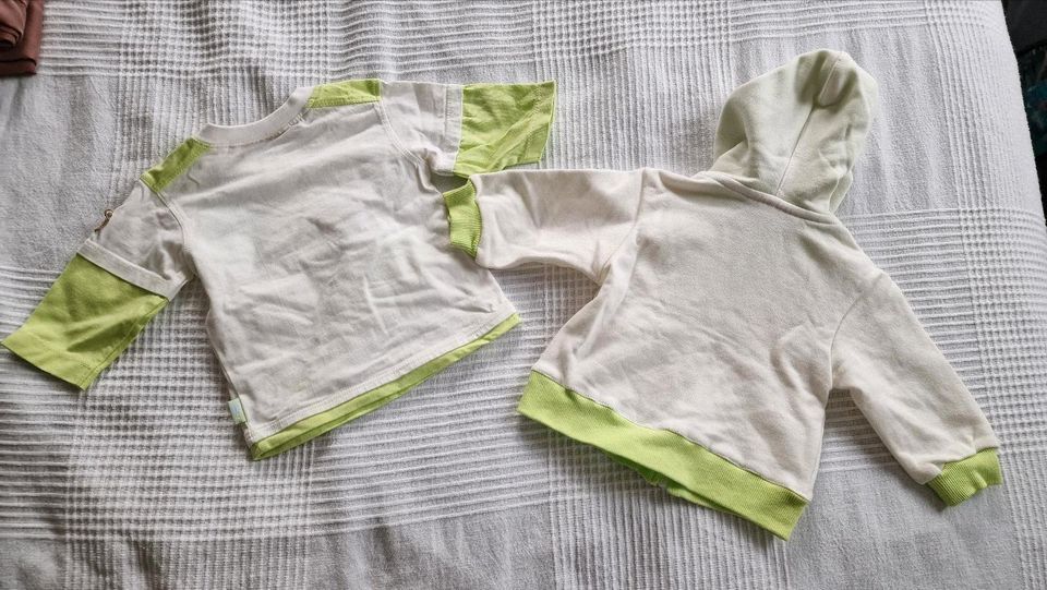 Baby Set Shirt und Sweatjacke Gr. 56 weiß grün Affe Langarm in Berlin