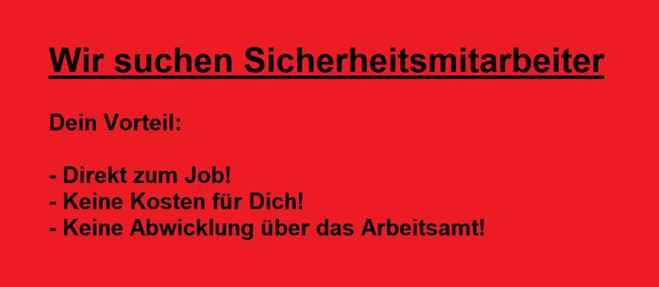 Sicherheitsmitarbeiter in Bad Hersfeld ab 3800,00 EUR in Bad Hersfeld