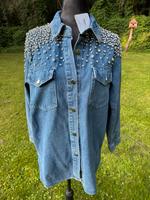 Damen Jeanshemd blau Glitzer Neu mit Etikett Brandenburg - Potsdam Vorschau
