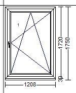 Schüco Kunststoff-Fenster 1208 mm X 1720 mm [F.98] in Glauchau