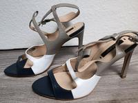 Riemchen Pumps von Zara Gr.39 blau/weiß Nordrhein-Westfalen - Grevenbroich Vorschau