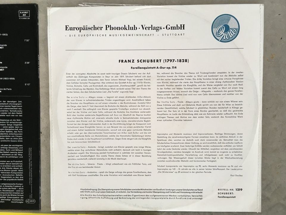 3 Schallplatten LPs Vinyls Ballett Festival Franz Schubert in Osloß