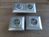 Steckdosen *4xStück* Aluminum/silber **1x 2er u. 2x 1er** Sachsen - Gelenau Vorschau