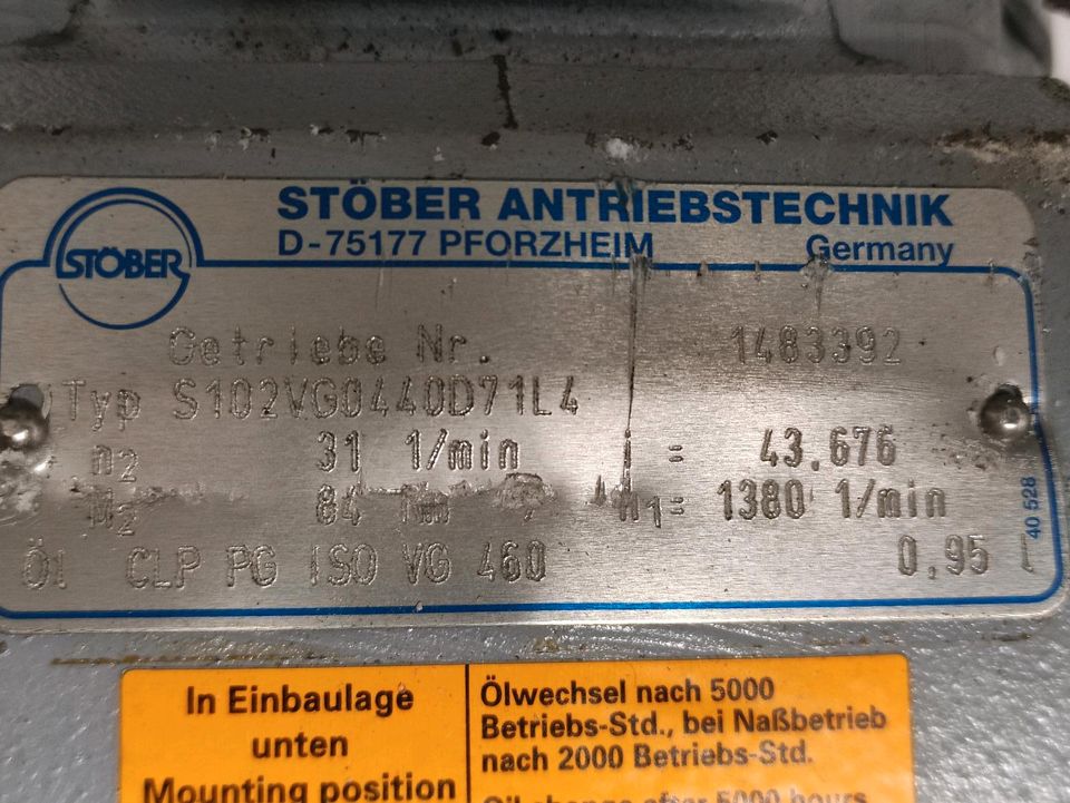 Stöber Getriebemotor 3-Typ K21R 71 G4 TLB 960 0,37kW + Getriebe in Werdohl