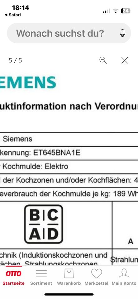 Siemens ceran Kochfeld neu in Monheim am Rhein