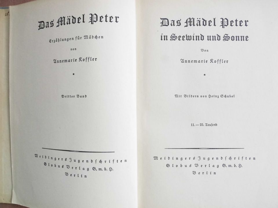 Altes Kinderbuch“Das Mädel Peter“ (1935) in Quadenschönfeld