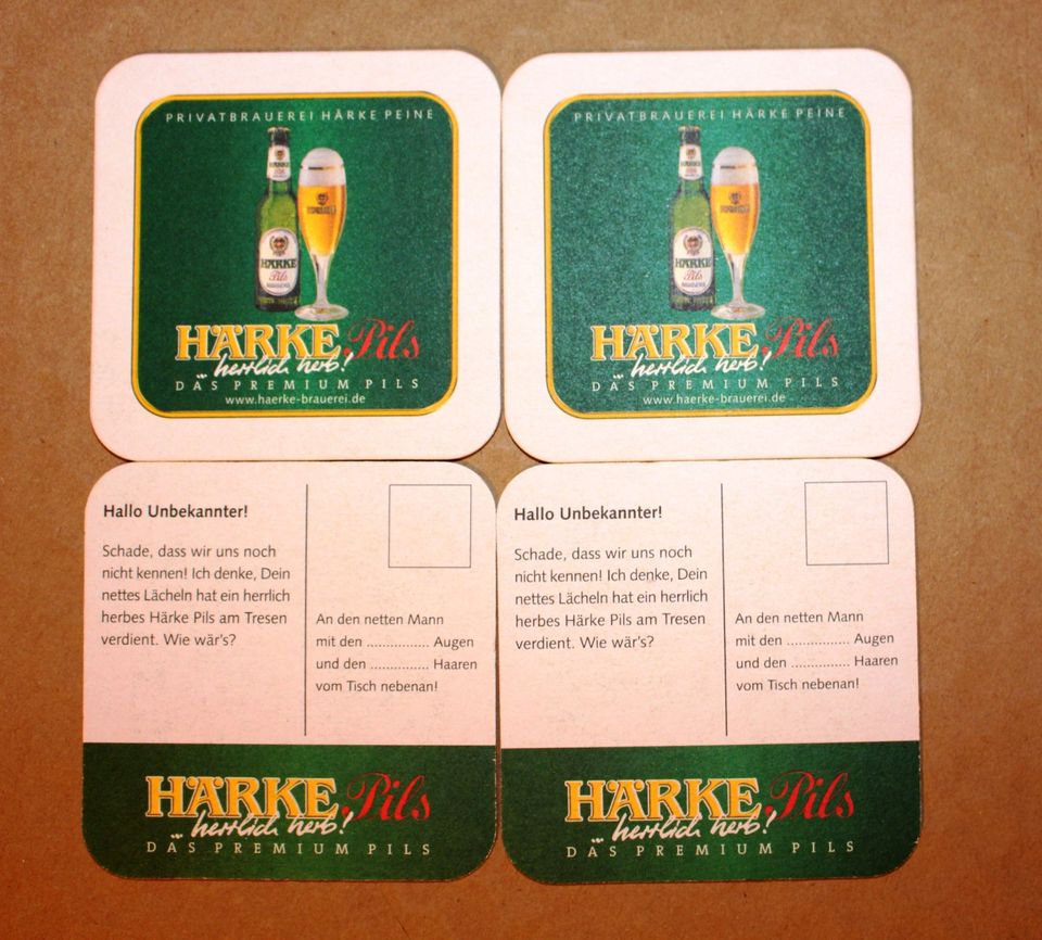 4 Bierdeckel Härke Pils - Postkartenserie - in Edemissen