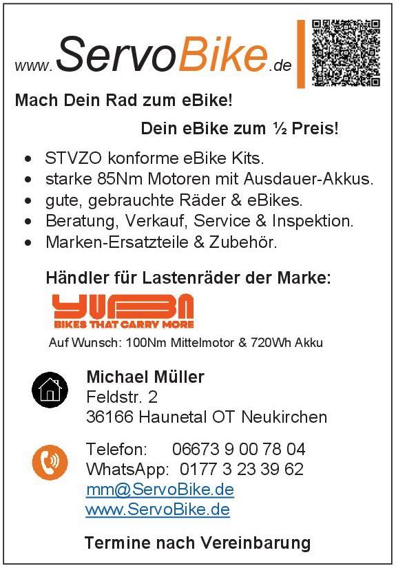 gebr. eBikes & Fahrräder, Motoren & Akkus, Wartung & Teile in Haunetal