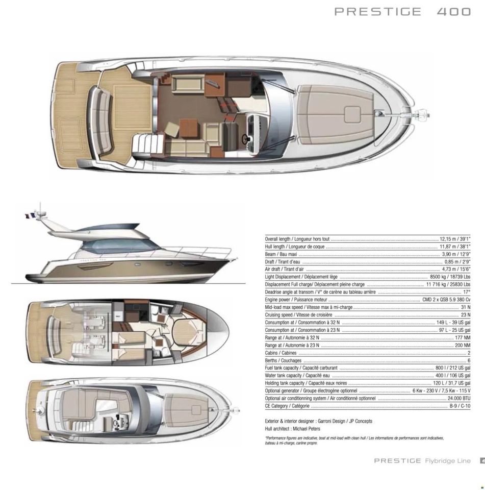 12,50m Prestige 400 Fly +++sehr gepflegt, Diesel+++ in Stade