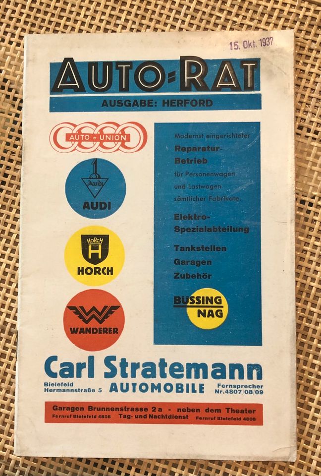 Auto-Rat Ausgabe: Herford, 1937 in Hamburg