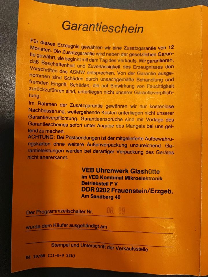 NEU !!! ORIGINAL DDR GDR VEB Programm Zeitschalter HSG 2000 Retro in Dresden