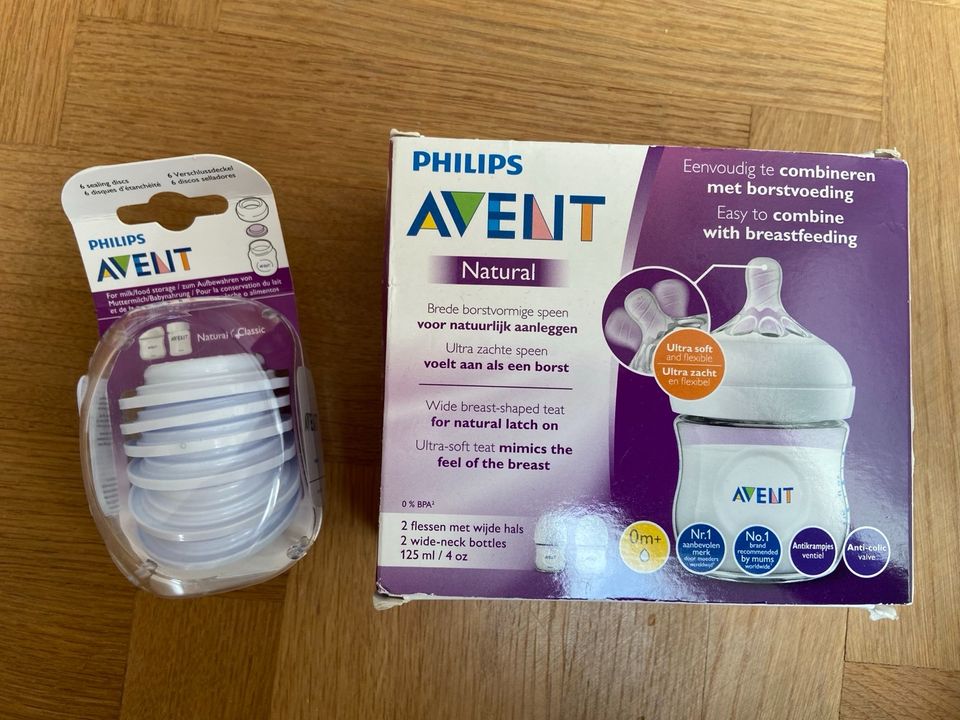 Philipps AVENT Natural, 2 Flaschen u. 6 Verschlussdeckel NEU in Radebeul