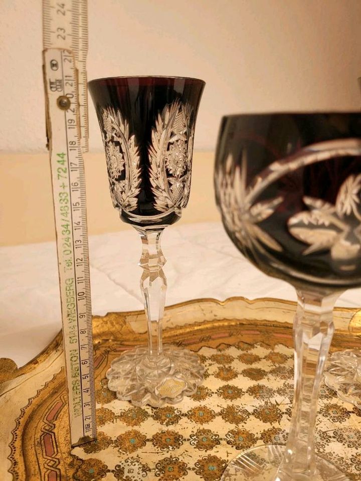 3x tolle Kristall Sektglas ❤️ Römer, Sektgläser, dunkelrot, lila in Mönchengladbach