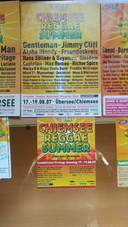 Chiemsee Reggae Summer Festival-/Programmhefte & Eintrittskarten in Rohrdorf