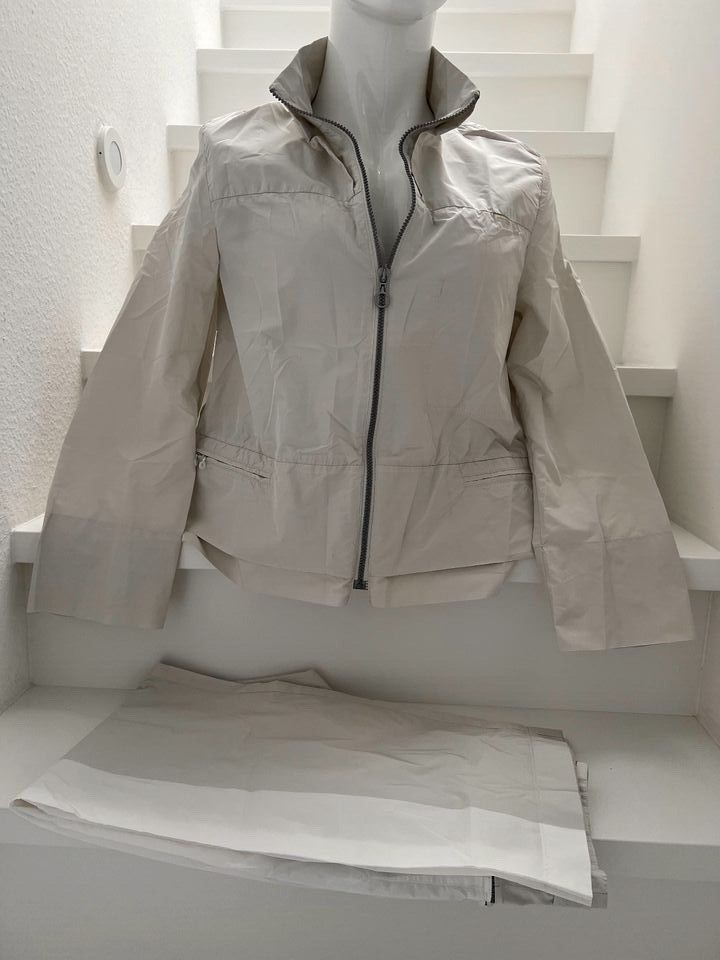 MARC CAIN SPORTS Sehr edler Hosenanzug Jacke + Hose creme weiß N3 in Weil der Stadt