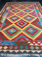 Afghan Kelim 225×198 rot gelb blau wolle Berlin - Wilmersdorf Vorschau