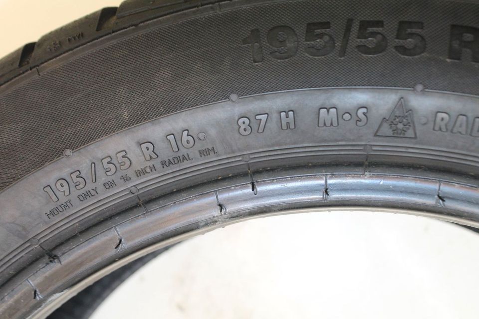 2 x 195/55 R15 87H Winterreifen Continental M+S 5,8MM DOT4715 in Brackenheim