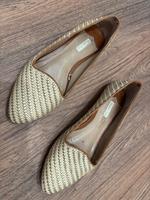 Massimo Dutti Ballerina in Gold in Leder mit Flechtoptik Hamburg-Nord - Hamburg Barmbek Vorschau