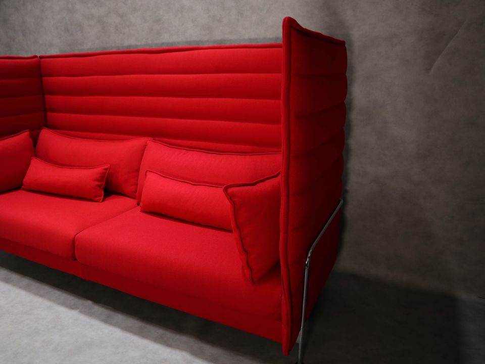 1x Alcove Lounge Highback 3-Sitzer Sofa Vitra Sitzgarnitur rot in Wuppertal