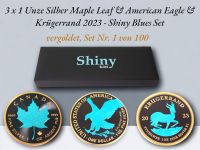 3 x 1 Unze Silber 2023 Maple Leaf,  Krügerrand,  American Eagle Niedersachsen - Wittingen Vorschau