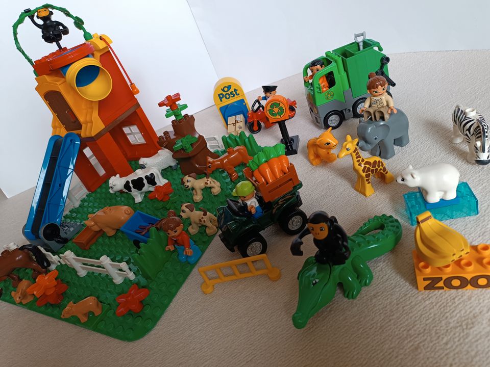 Lego Duplo Set, Bauernhof, Müllabfuhr, Quad, Briefträger, Zoo in Tennenbronn
