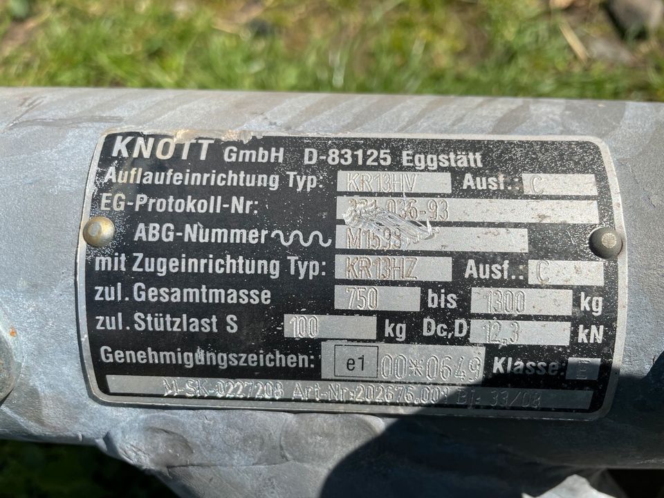 Knott verstellbarer Zugrohr/Auflaufeinrichtung in Gröningen