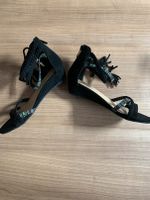 Sandalen schwarz bunt Damen Schuhe elegant Gr. 36 Sommerschuh Bayern - Pentling Vorschau