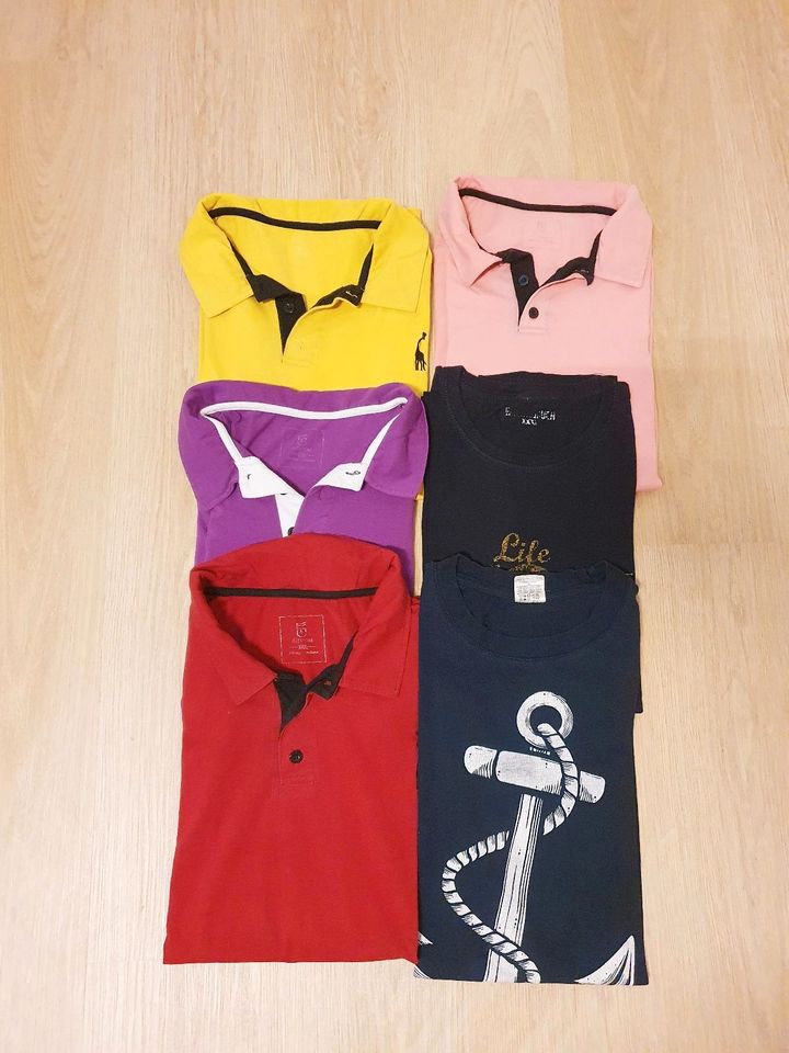 Herren T-shirts XXXL Paket Poloshirts gelb rosa rot lila schwarz in Bad Homburg