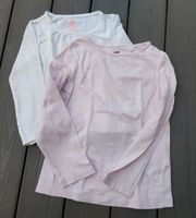 H&M Basic-Langarmshirt-Set, 2 Stück, weiß/rosa, Mädchen, 98/104 Kiel - Wellsee-Kronsburg-Rönne Vorschau