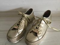 "CafeNoir" Coole Sneaker goldfarben Gr. 3 Bayern - Weiherhammer Vorschau