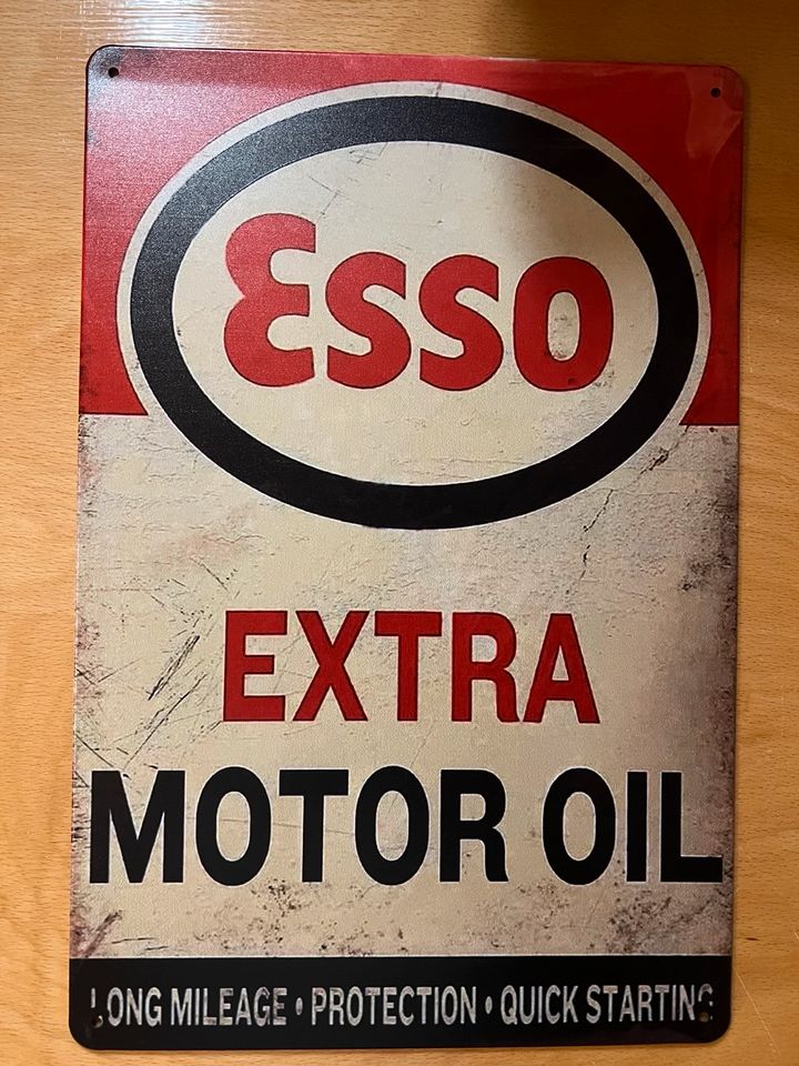 Esso Motoröl Werbung Deko Garage Werkstatt Vintage Retro Schild in Freising