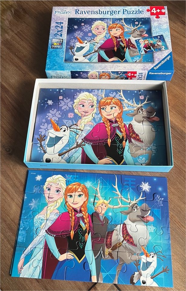 2x Puzzle Anna&Elsa Frozen, vollständig, 4+ 2x24 Teile in Rheda-Wiedenbrück