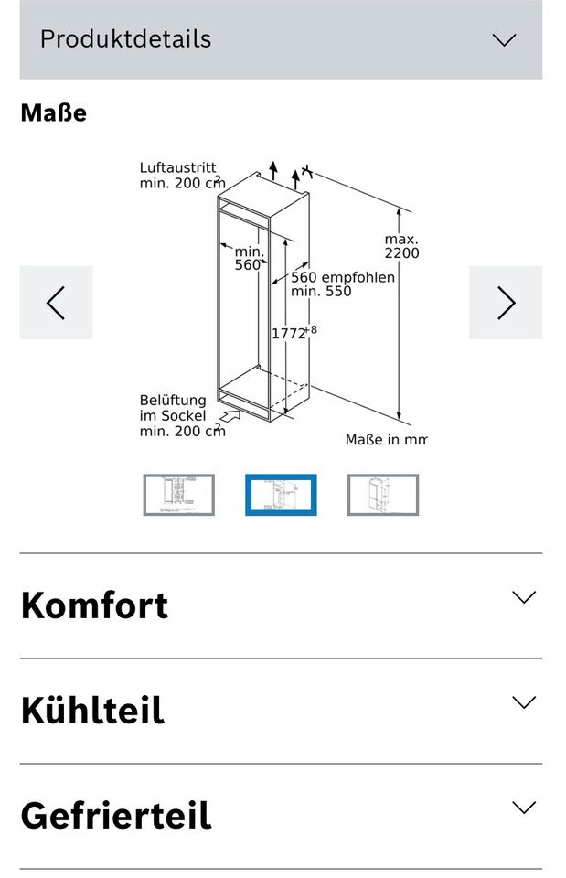 Bosch Einbaukühlschrank - KIS86AD30 in Oranienburg