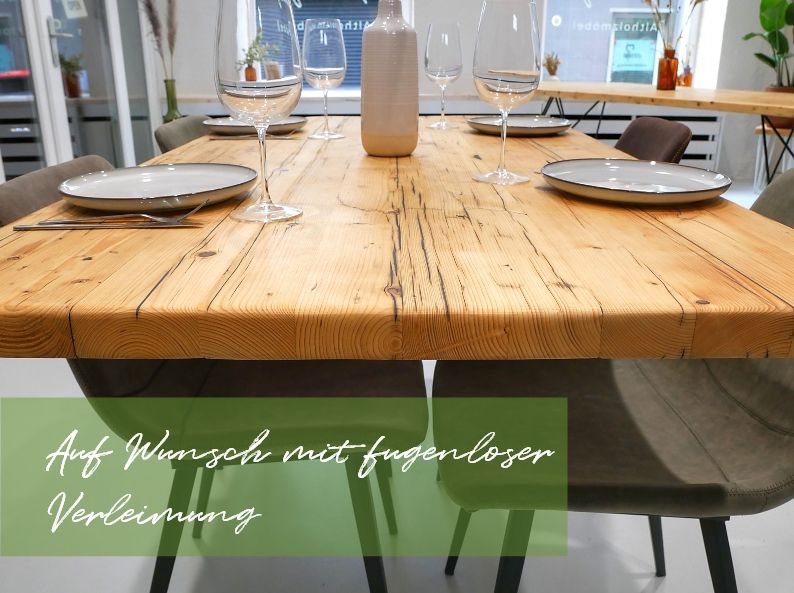 ALPENWERFT Esstisch Tisch Massivholz Altholz Bohlen Hairpin weiß in München