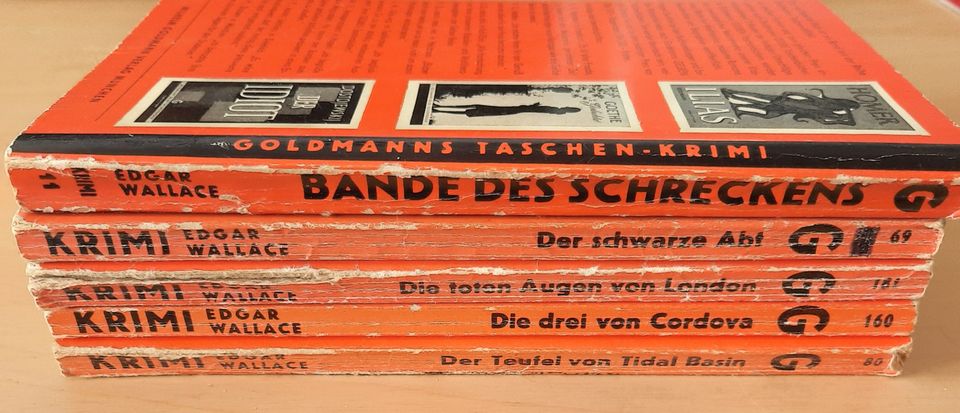 5x Edgar Wallace Bücher, Goldmann Rote Krimis in Mönchengladbach