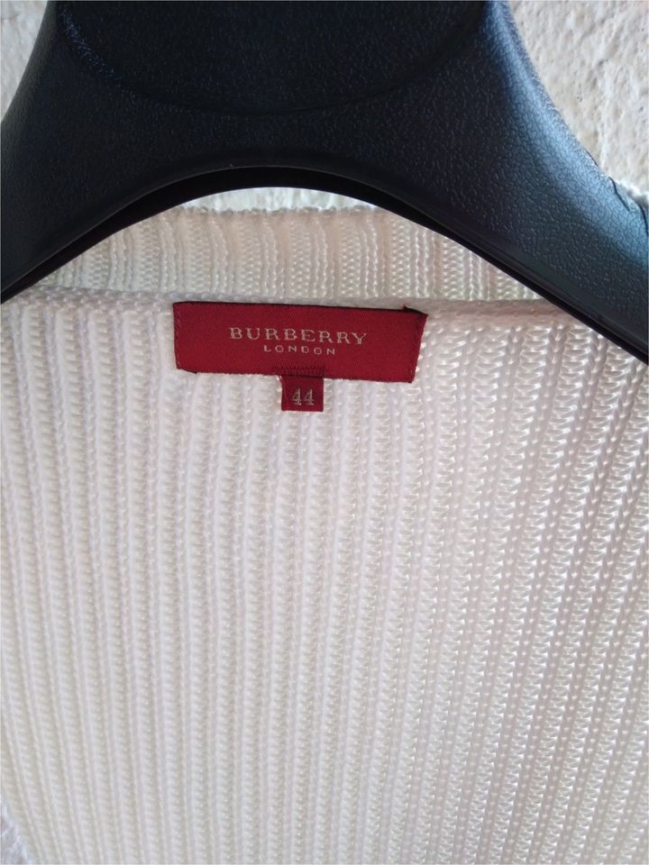 perfekt für den Frühling: Burberry Strickjacke weiß Baumwolle in Langsur