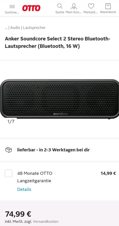 ANKER Soundcore Select 2 A3125 Bluetooth Speaker in Münster (Westfalen) -  Aaseestadt | Lautsprecher & Kopfhörer gebraucht kaufen | eBay Kleinanzeigen  ist jetzt Kleinanzeigen