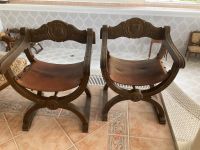 3 antike scheren Stühle mit Leder Bezug Hessen - Oestrich-Winkel Vorschau