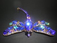 Brosche Libelle emailliert blaue Flügel Kristalle Riesig 9 cm Rheinland-Pfalz - Fischbach Vorschau