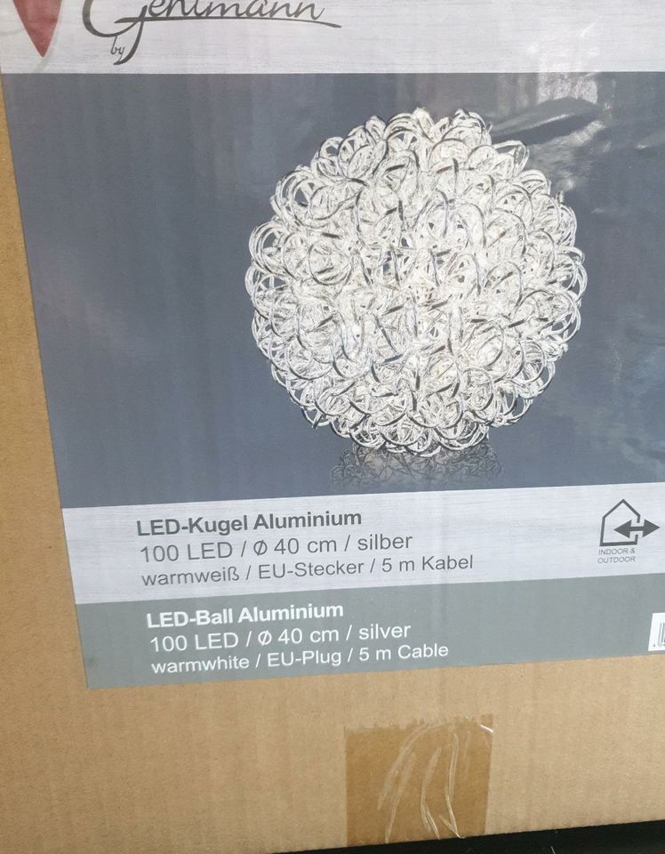 LED Kugel Aluminium 100 LED 40 cm NEU in Dunningen