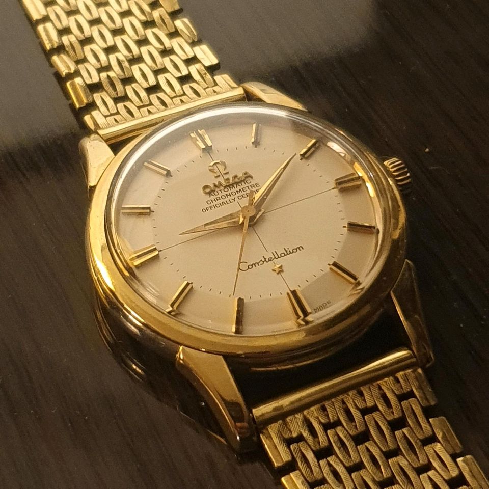 Omega Constellation PiePan automatic Herren Armbanduhr Gold Stahl in Bremen