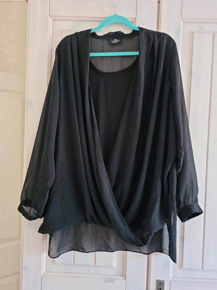 Chiffonbluse Gr. 52/54, schwarz in Oftersheim